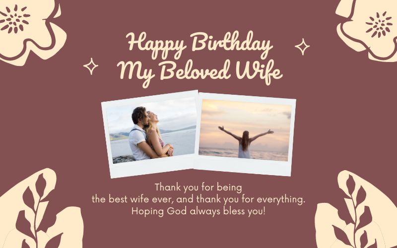 Happy birthday card to wife in English