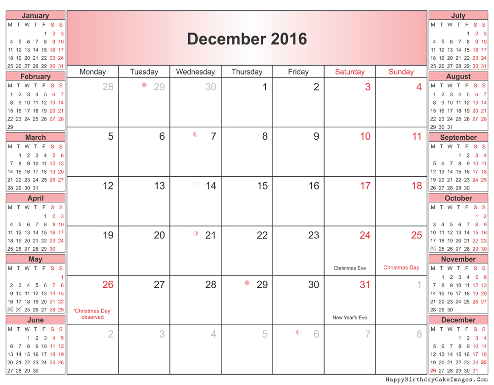 2016-december-calendar-template