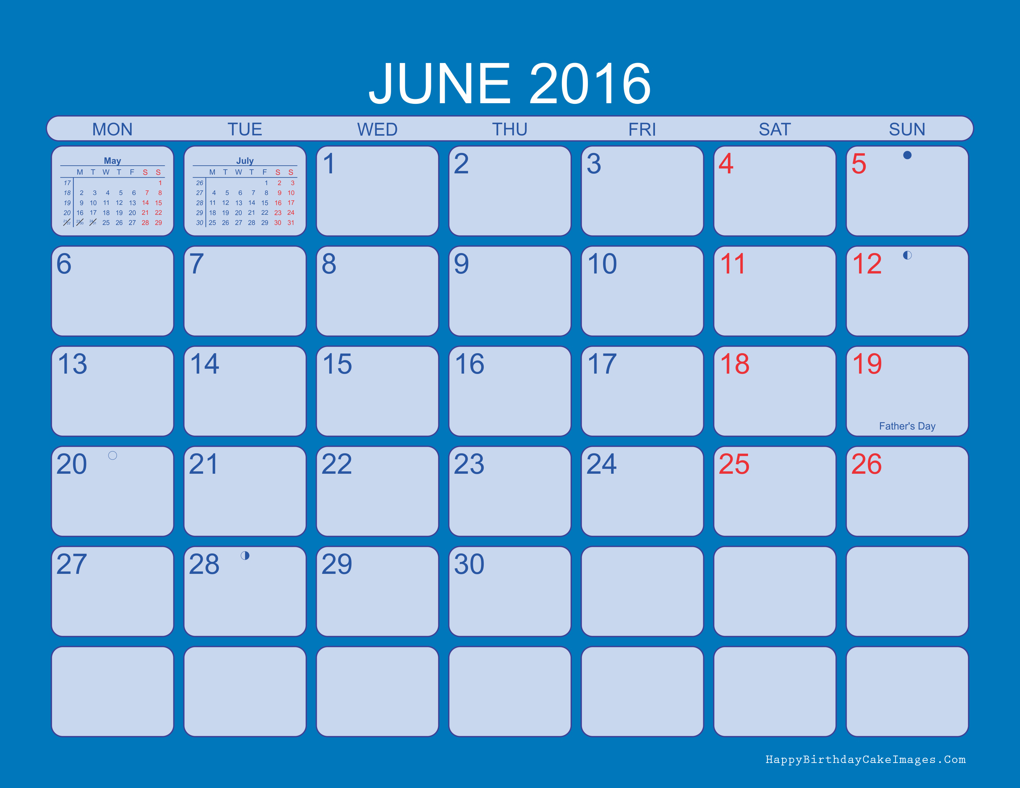 June 2016 Calendar 6